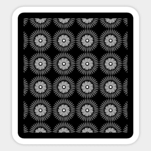 Black and white floral pattern Sticker